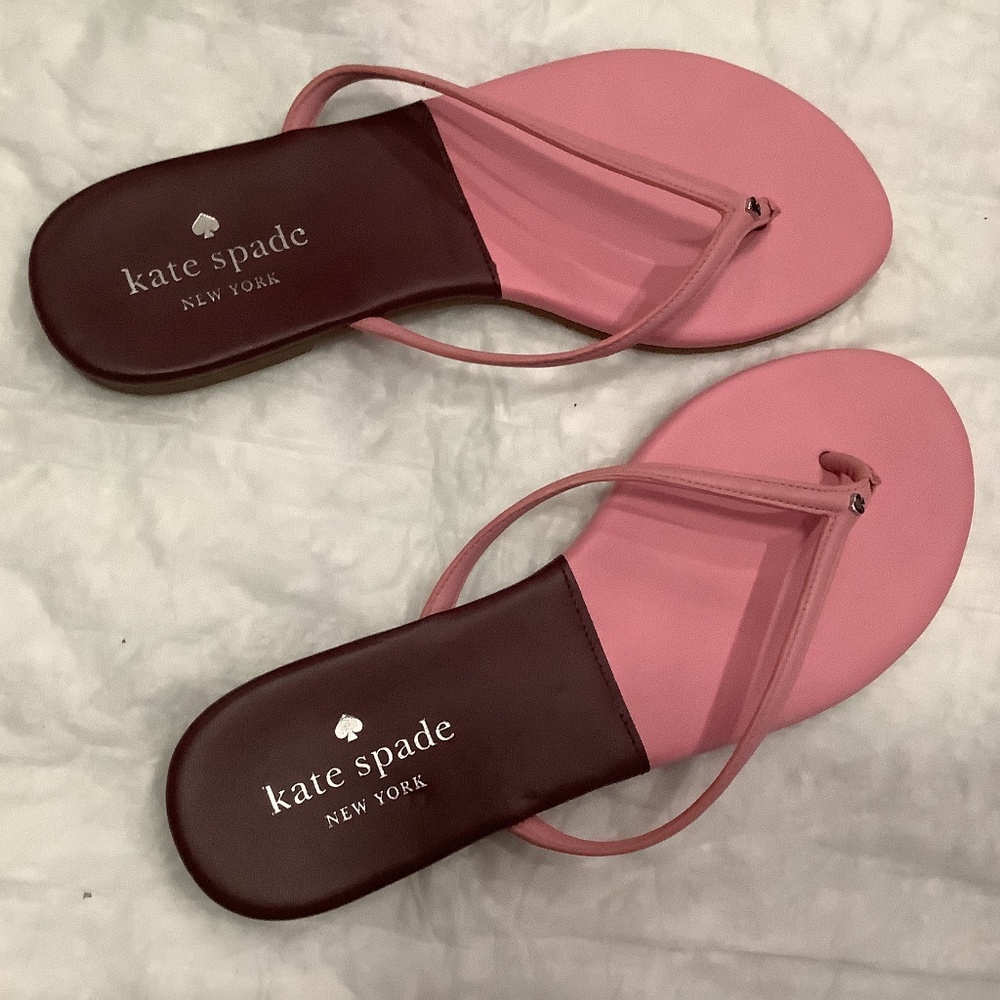 EUC Kate Spade flip flops pink size 8 thongs - Picture 3 of 7